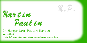 martin paulin business card